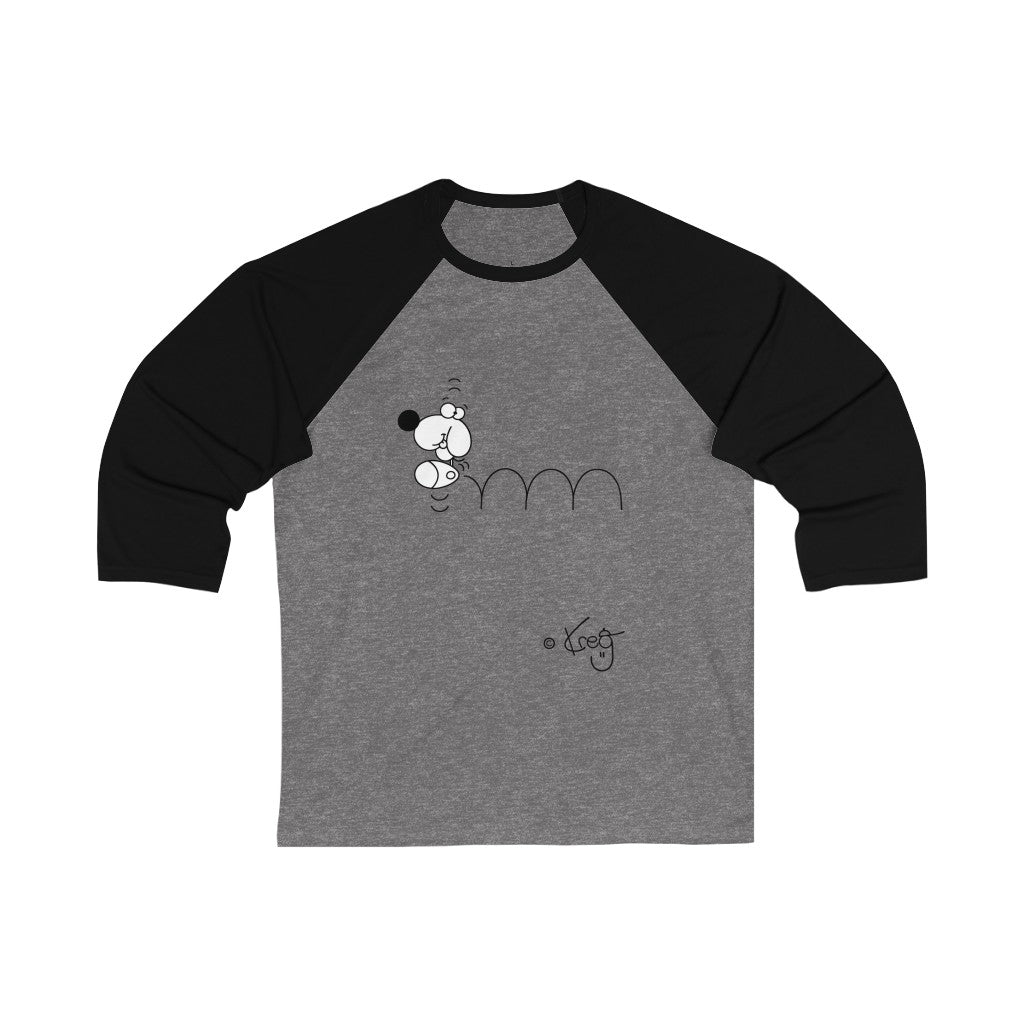 Bouncing Doggy,Unisex 3\4 Sleeve Baseball Tee