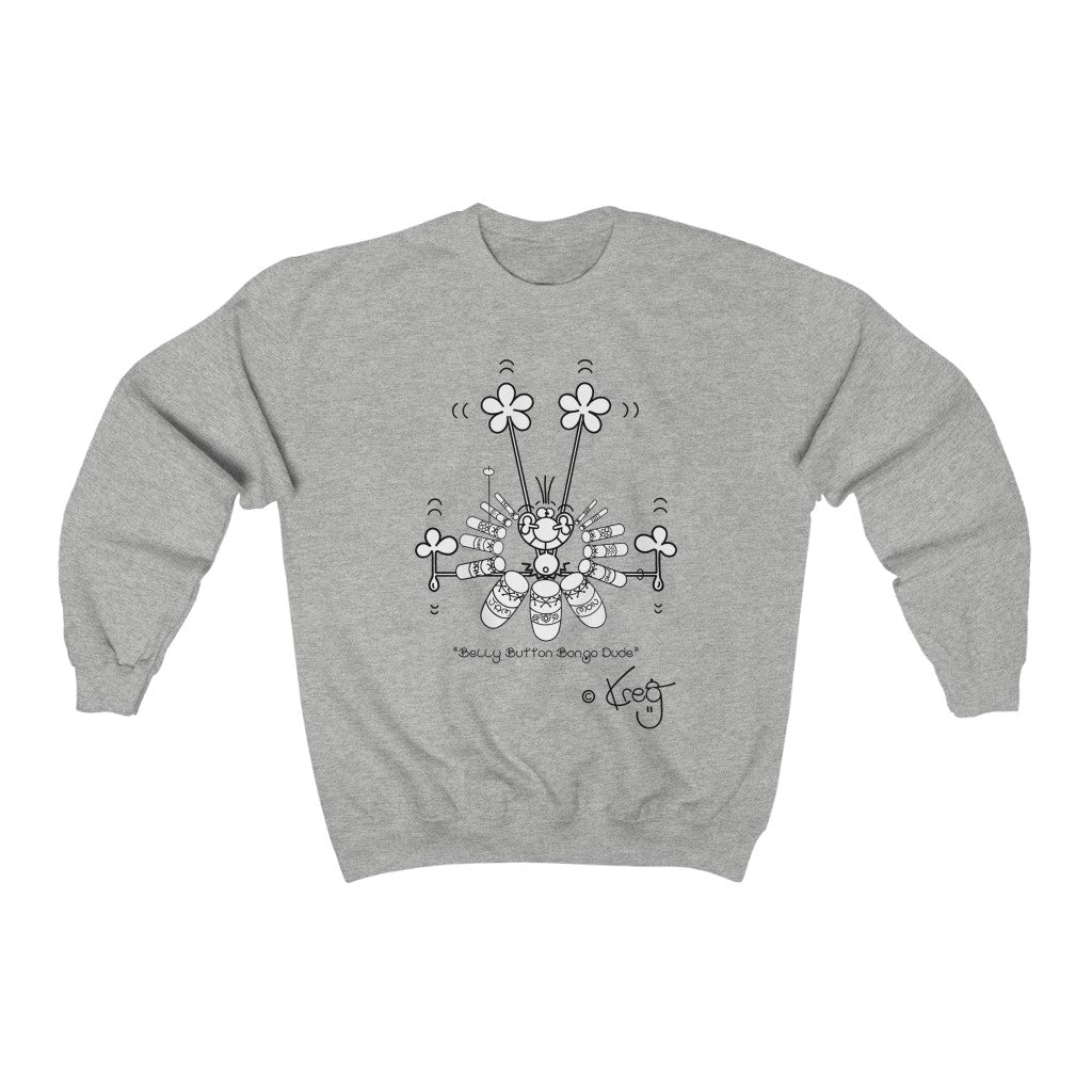 Belly Button Bongo Dude,Unisex Heavy Blend™ Crewneck Sweatshirt