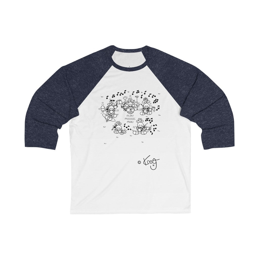 Moo's Band,Unisex 3\4 Sleeve Baseball Tee