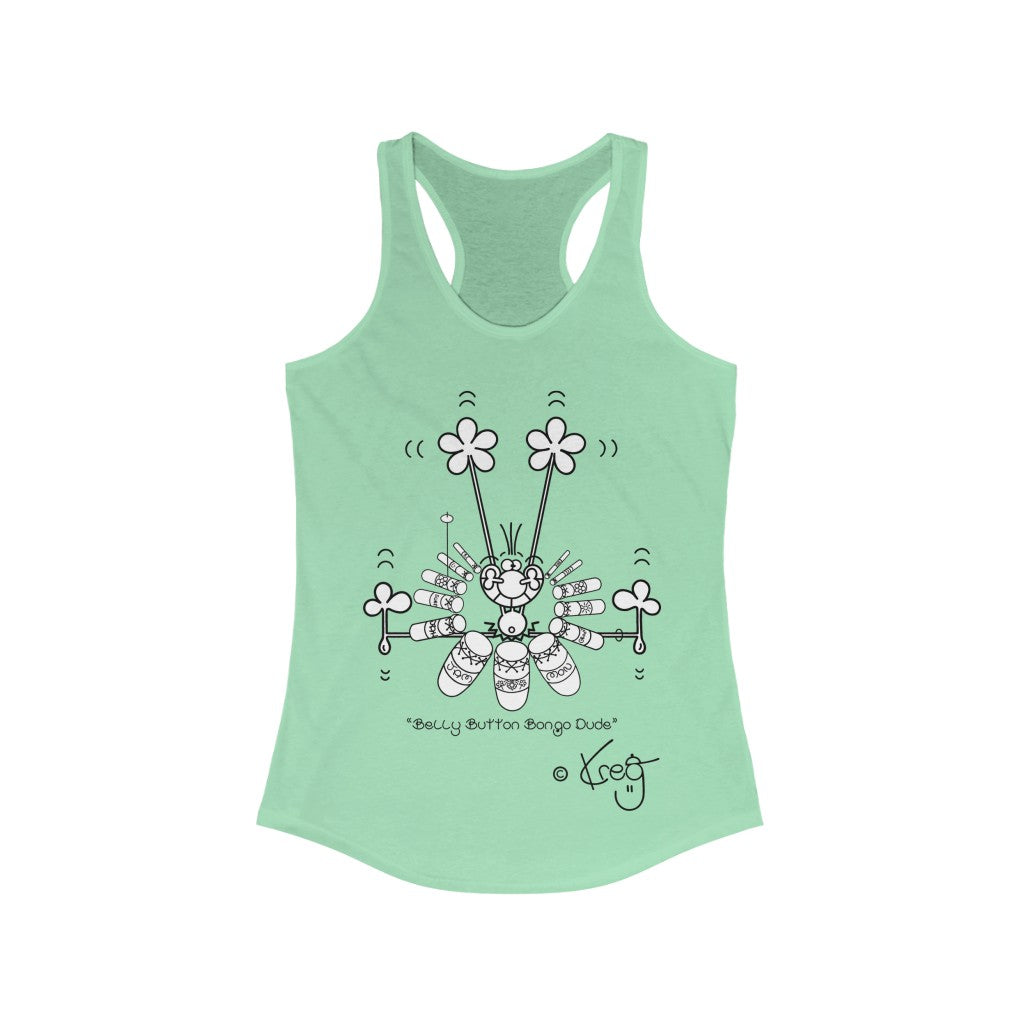 Belly Button Bongo Dude,Women's Ideal Racerback Tank