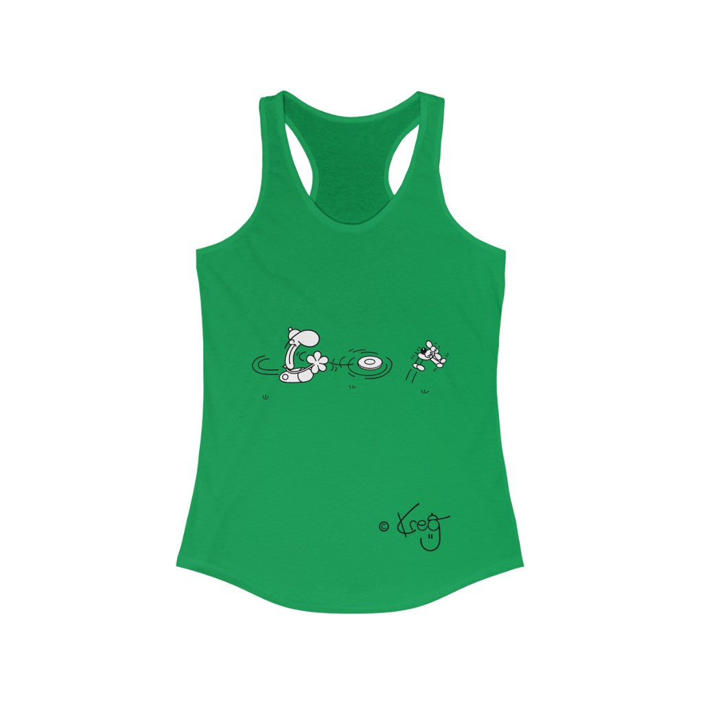 Freddy Frisbee Dog,Women's Ideal Racerback Tank