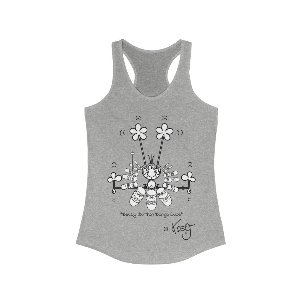 Belly Button Bongo Dude,Women's Ideal Racerback Tank