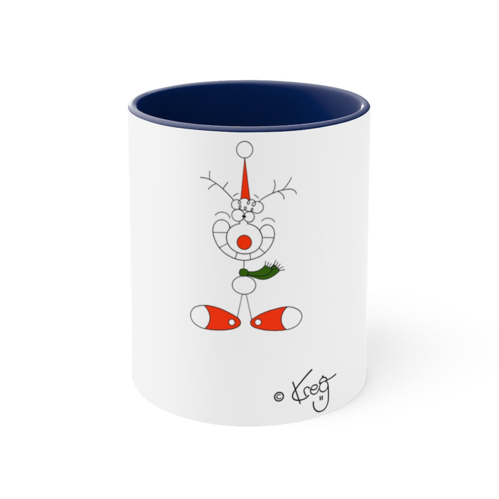 Smile Reindeer,Accent Coffee Mug, 11oz