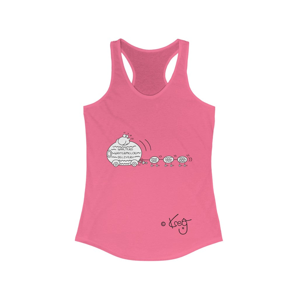 Walter's Watermelon Delivery,Women's Ideal Racerback Tank