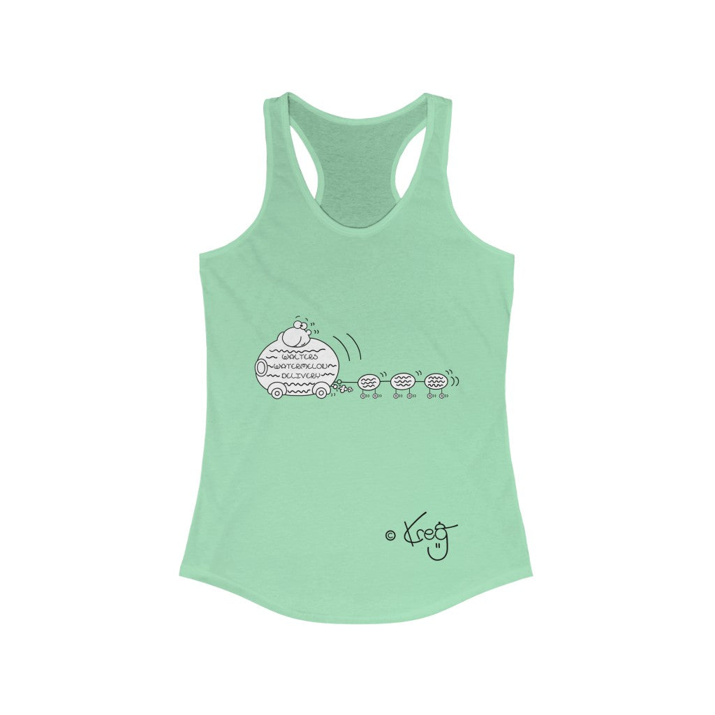 Walter's Watermelon Delivery,Women's Ideal Racerback Tank