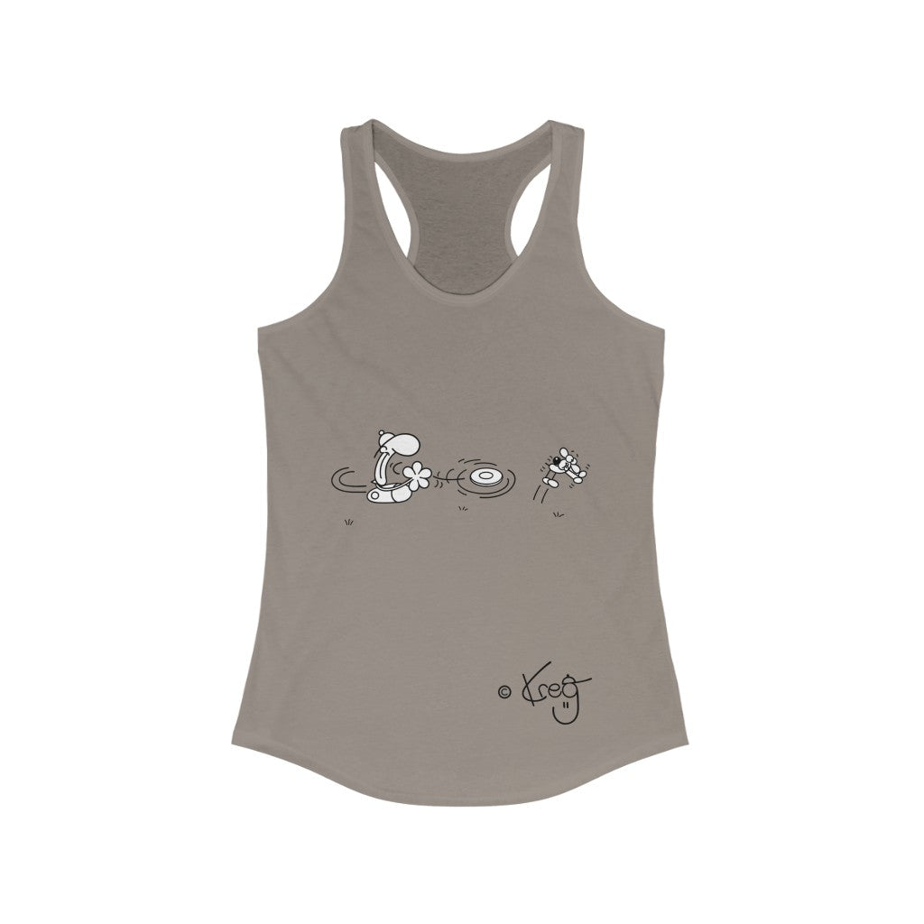 Freddy Frisbee Dog,Women's Ideal Racerback Tank