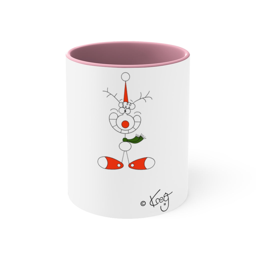 Smile Reindeer,Accent Coffee Mug, 11oz