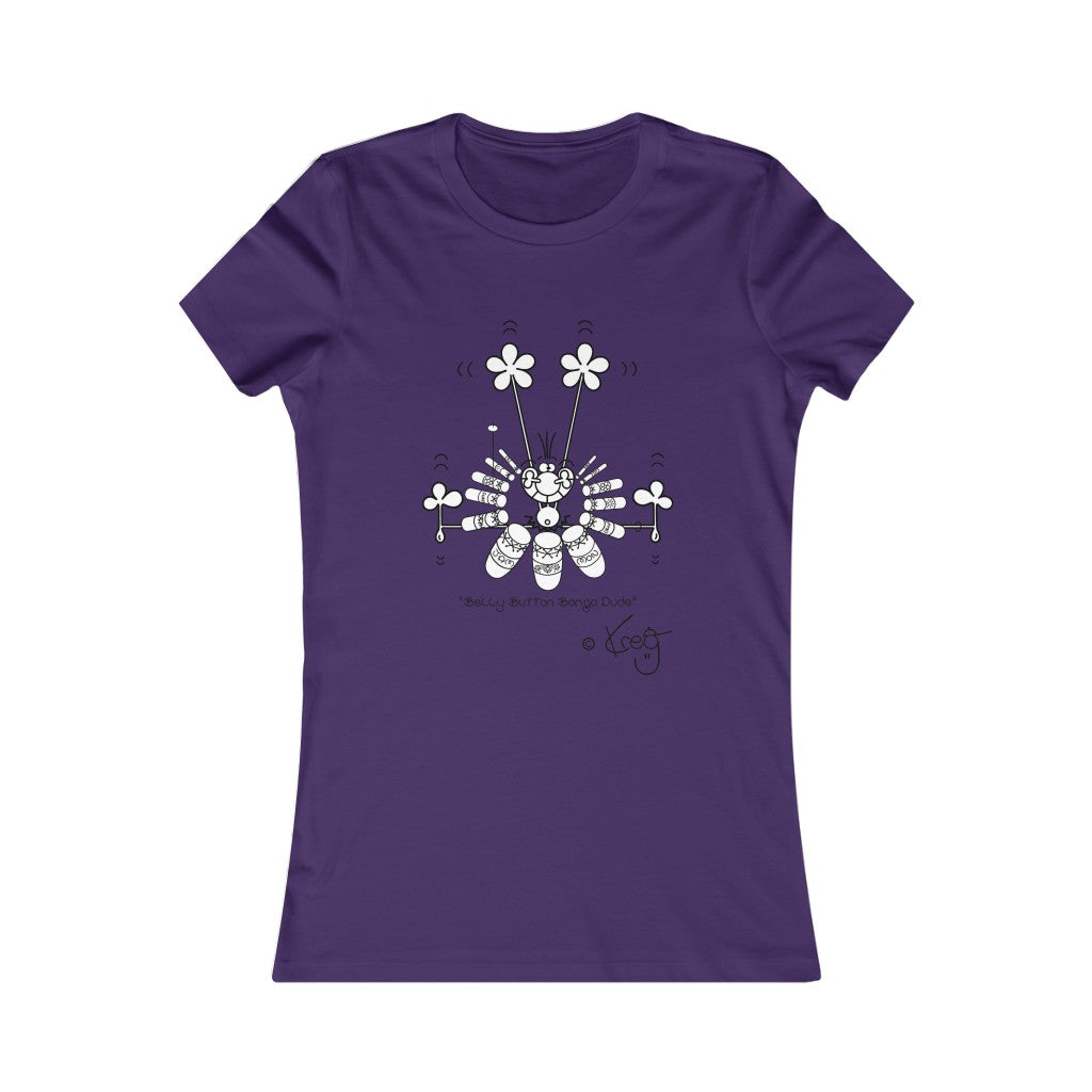 Belly Button Bongo Dude,Women's Favorite Tee