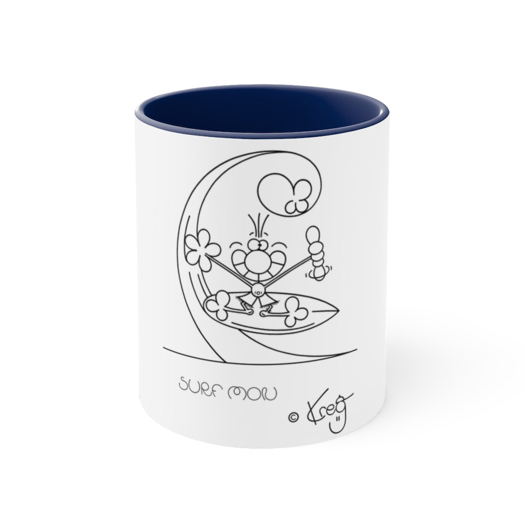 Shaka Surfer Accent Coffee Mug, 11oz