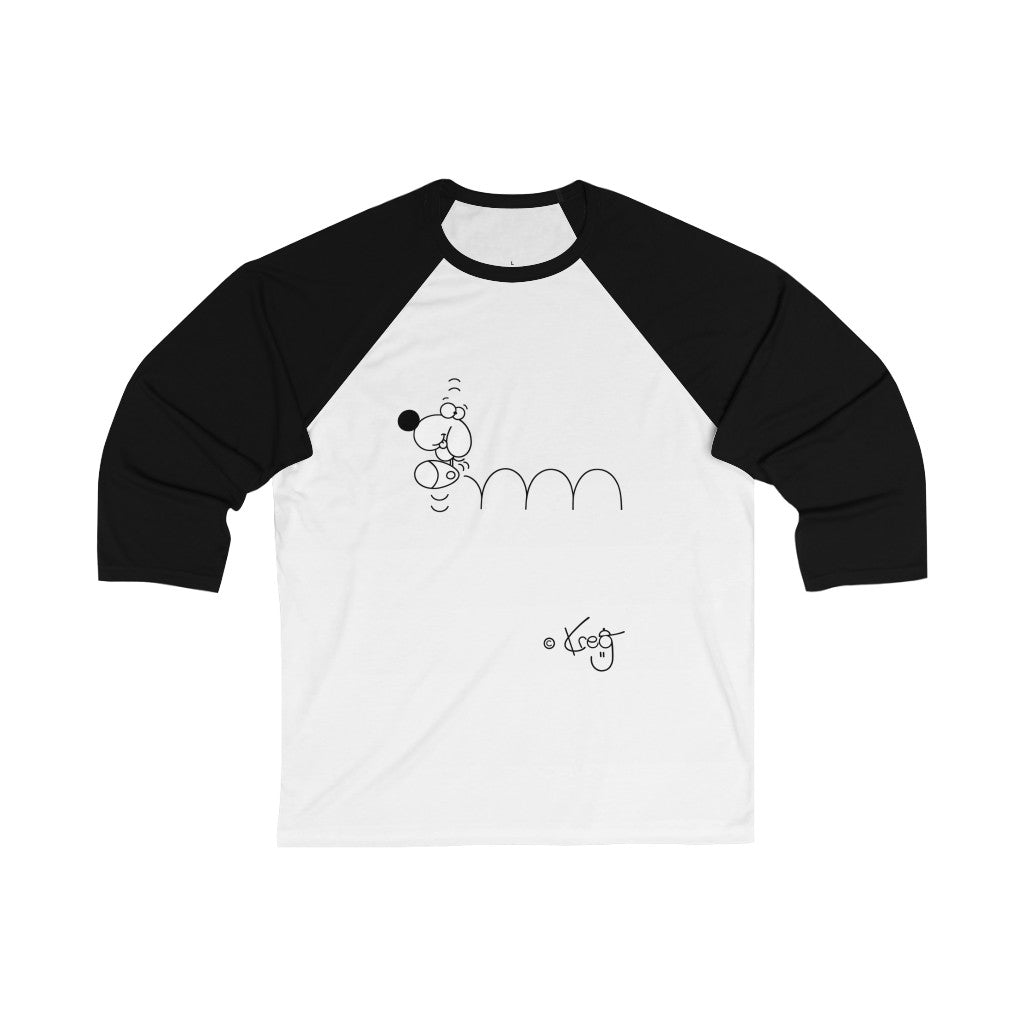 Bouncing Doggy,Unisex 3\4 Sleeve Baseball Tee